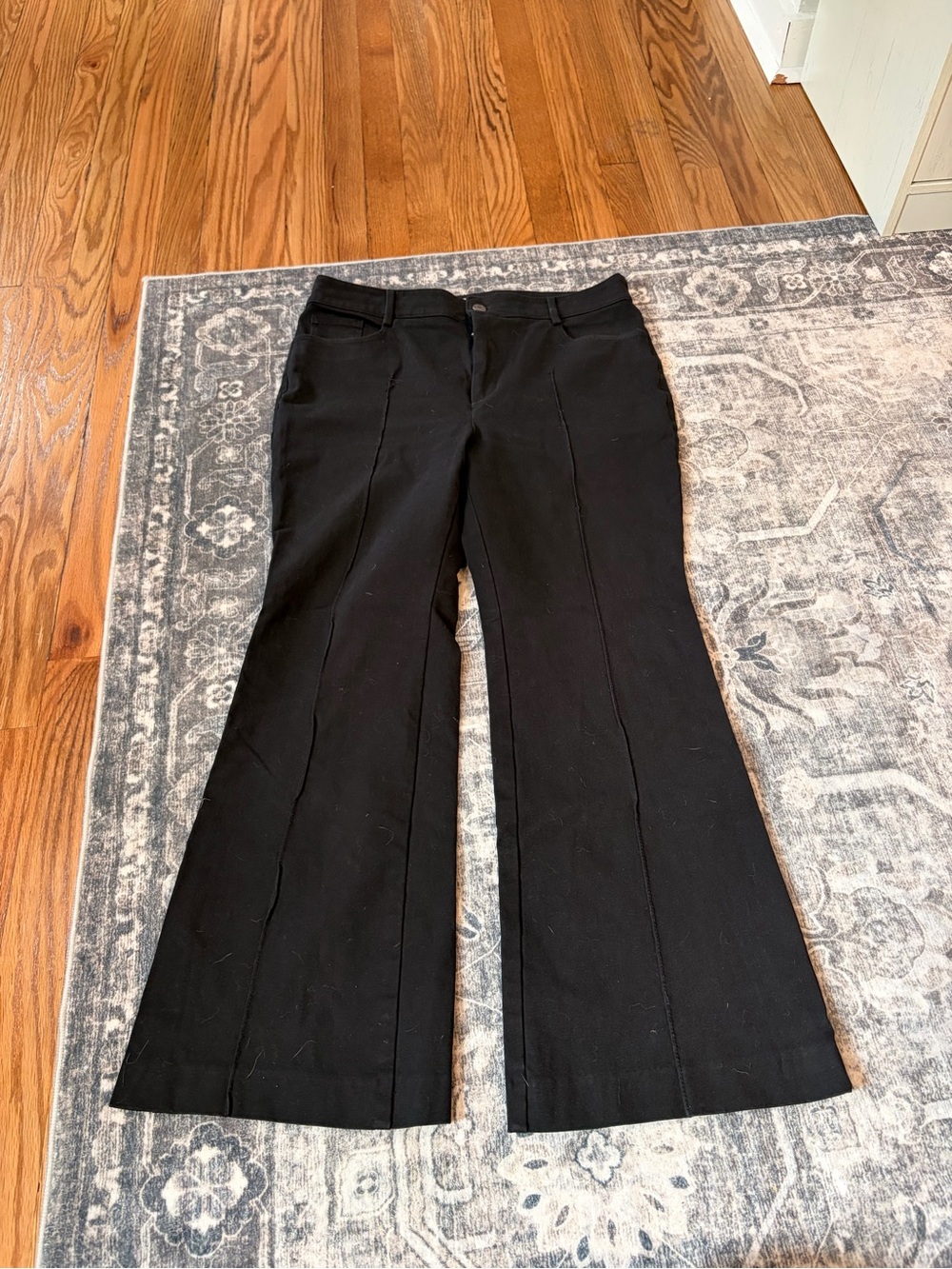 LOFT Black Bootcut Flare Pants with Front Seams